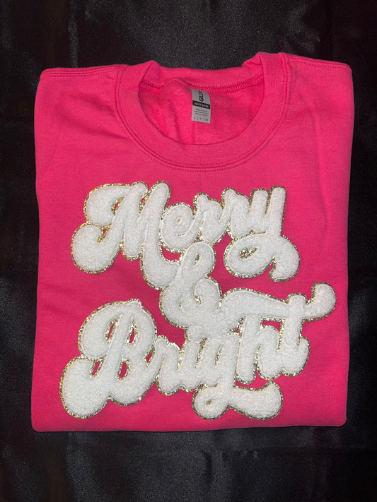 White Merry & Bright Chenille Sweatshirt