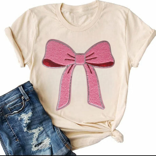 Pink Bow Chenille Sweatshirt