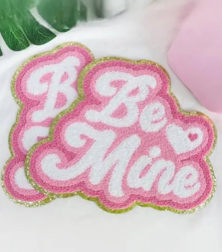 Pink & White Be Mine Chenille Patch